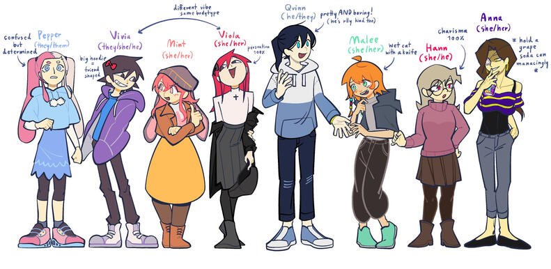 Main characters line-up